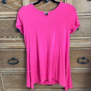 Rafaella Top, Fuchsia Pink, Variegated Hem, Sz S